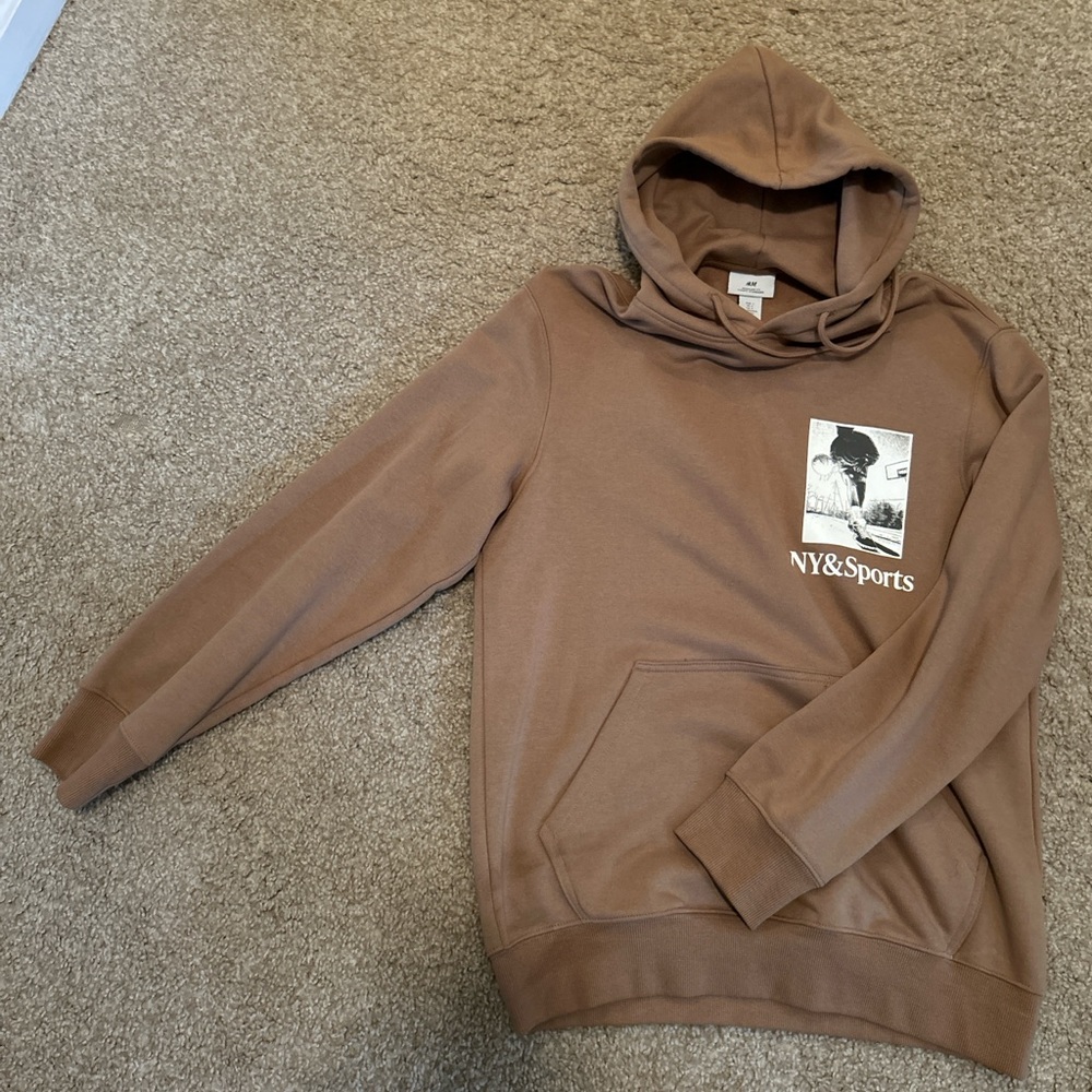 H&M Graphic Tan Hoodie (Never Worn)